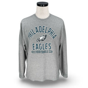 Majestic Philadelphia Eagles Football Sweatshirt Mens XL Gray Green Fleece Lined